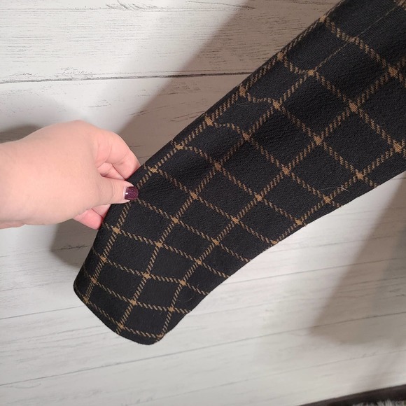 Anthropologie Sanctuary Black & Brown Check Draped Cardigan - Picture 9 of 12